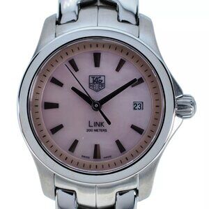 Ladies Tag Heuer 27mm Pink Mother of Pearl Dial 200M Link Series Watch- WJF1312!